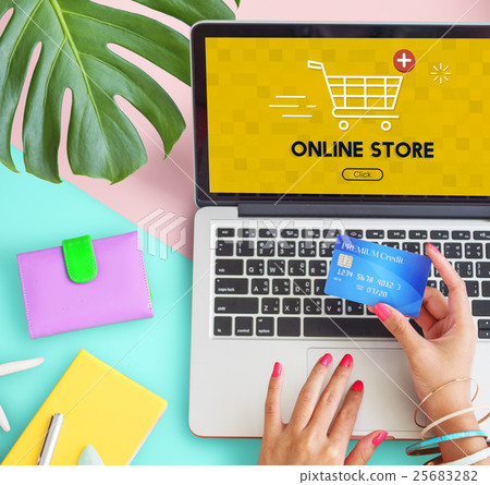 Add Cart Buy Now Online Commerce Graphic Concept 25683282