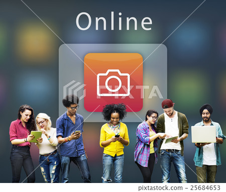 Digital Media Connection Camera Icon Concept Digital Media Connection Camera Icon Concept 25684653