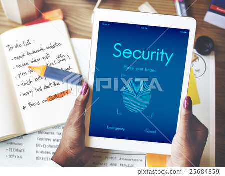 Touch ID Access Cyber Digital Security Graphic Concept Touch ID Access Cyber Digital Security Graphic Concept 25684859