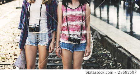 Young Girls Travel Holiday Concept Young Girls Travel Holiday Concept 25685597
