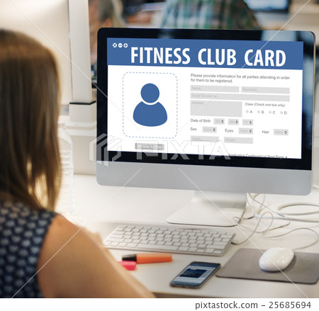Fitness Club Card Identification Data Information Workout Concept Fitness Club Card Identification Data Information Workout Concept 25685694