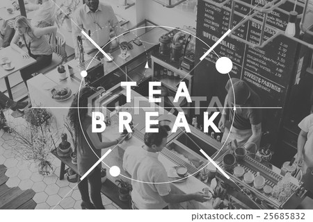 Tea Break Simmer Down Snack Time Rest Pause Concept 25685832