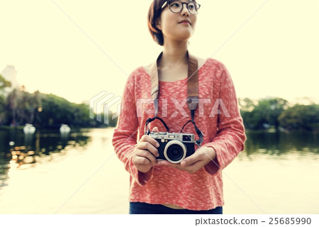 Girl Adventure Trip Traveling Holiday Photography Concept Girl Adventure Trip Traveling Holiday Photography Concept 25685990