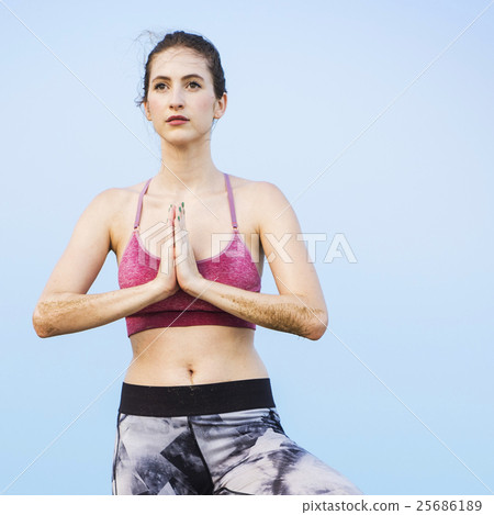 Yoga Meditation Concentration Peaceful Serene Relaxation Concept 25686189