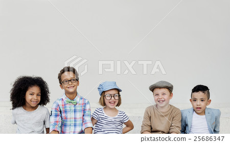 Hipster Kids Friends Playing Togetherness Fun Concept 25686347