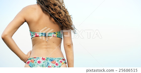 Girl Beach Summer Holiday Vacation Relaxation Concept 25686515