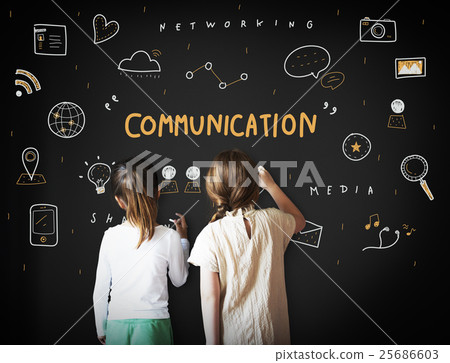 Networking Media Sharing Icons Graphic Concept Networking Media Sharing Icons Graphic Concept 25686603