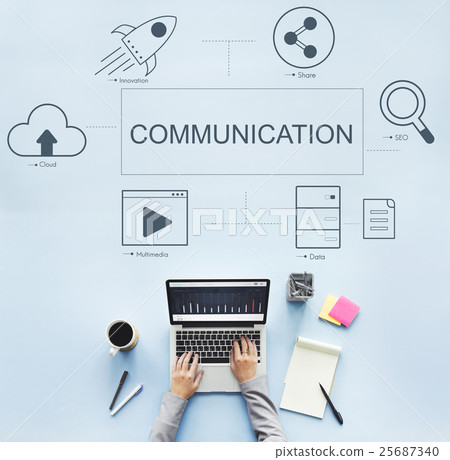 Digital Technology Icons Graphic Concept 25687340