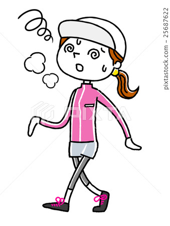 Sports: Young women getting tired 25687622