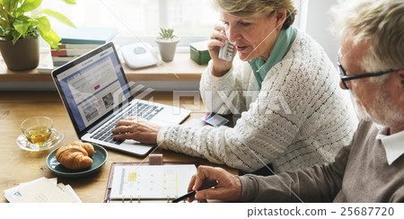 Senior Couple Technology Networking Internet Concept 25687720