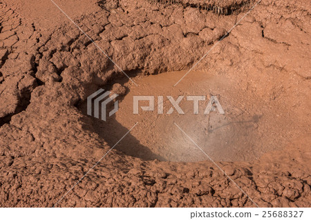 Krasnyy Red Mudpot in Valley of Geysers. Krasnyy Red Mudpot in Valley of Geysers. 25688327