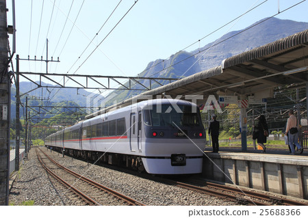 Seibu Red Arrow stopping at Yokase Station Seibu Red Arrow stopping at Yokase Station 25688366