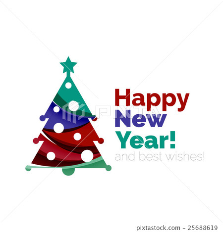 Christmas tree, New Year banner elements Christmas tree, New Year banner elements 25688619