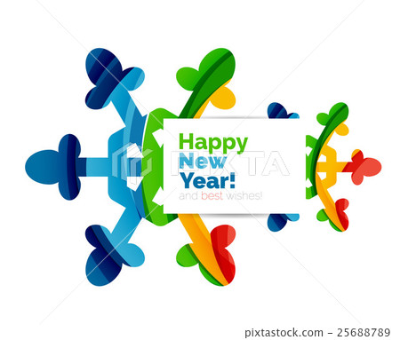 Christmas and New Year geometric paper design 25688789