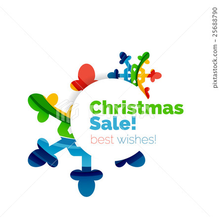 Christmas and New Year geometric paper design 25688790