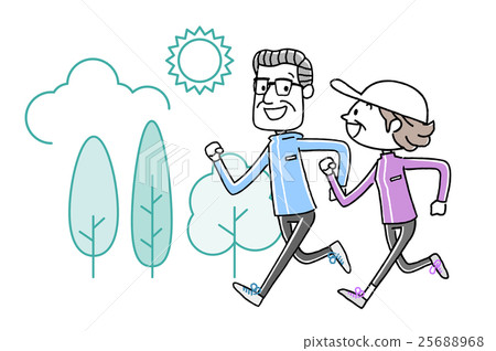 Sports: Senior couple jogging Sports: Senior couple jogging 25688968