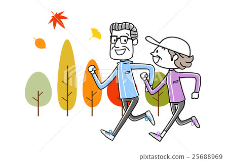 Sports: Senior couple jogging Sports: Senior couple jogging 25688969