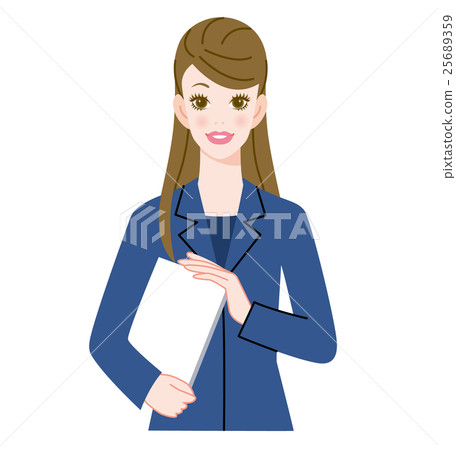 A woman with a document 25689359