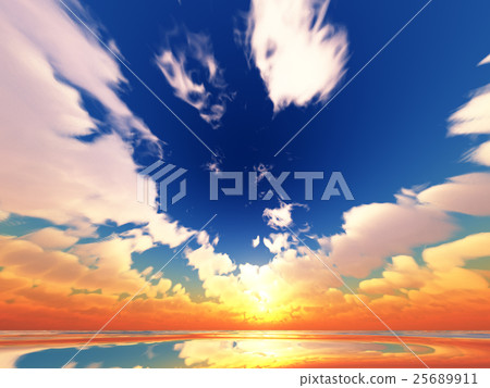 Wind and clouds with the sea 25689911