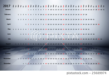 Linear calendar 2017 25689974