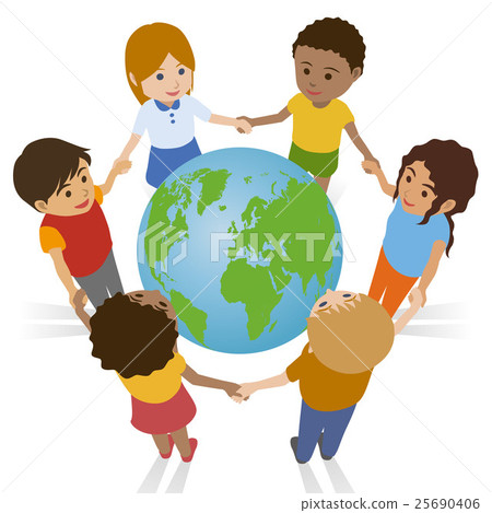Children turning around the earth 25690406