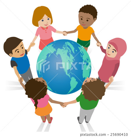 Children turning around the earth 25690410