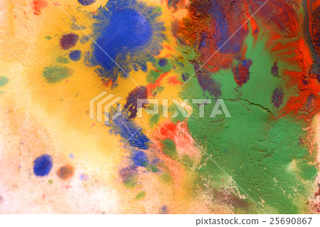 mixing of paints different colors on a white paper mixing of paints different colors on a white paper 25690867