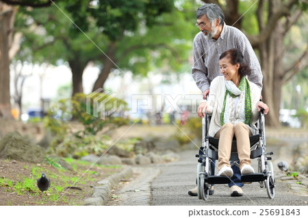 Wheelchair senior couple 25691843