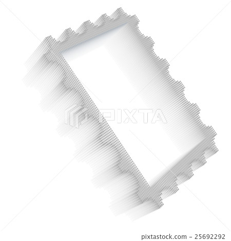 Gray pixel icon-like image of postage stamp frame 25692292