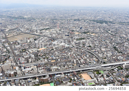 Aerial view of Nishinomiya-shi, Hyogo prefecture Aerial view of Nishinomiya-shi, Hyogo prefecture 25694858