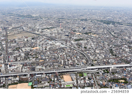 Aerial view of Nishinomiya-shi, Hyogo prefecture Aerial view of Nishinomiya-shi, Hyogo prefecture 25694859