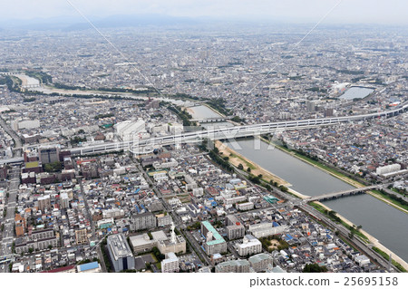 尼崎市,西宫市,兵库县的鸟瞰图