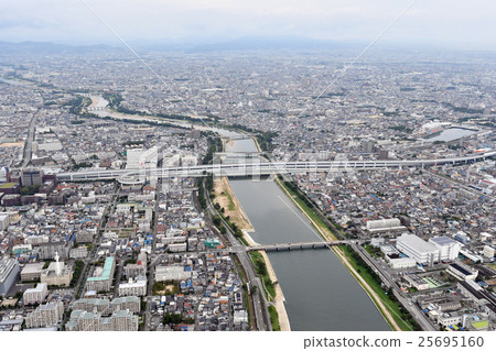 尼崎市,西宮市,兵庫縣的鳥瞰圖 尼崎市,西宮市,兵庫縣的鳥瞰圖 25695160