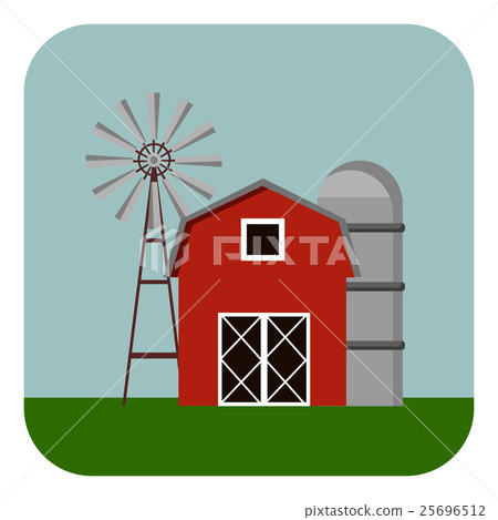 Building icon, barn vector illustration Building icon, barn vector illustration 25696512