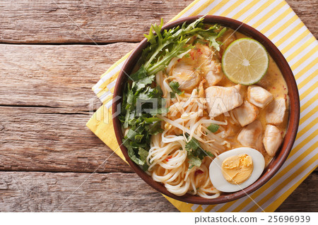 Malaysian laksa soup with chicken 25696939