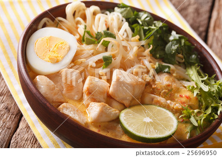 Asian Laksa soup with chicken Asian Laksa soup with chicken 25696950