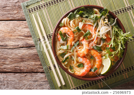 Malaysian laksa soup with shrimps Malaysian laksa soup with shrimps 25696973
