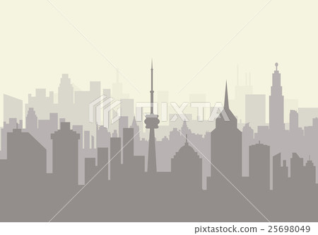 Foggy city skyline Foggy city skyline 25698049