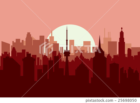 City skyline at sunset City skyline at sunset 25698050