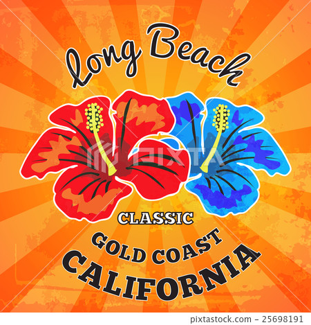 Surfing t-shirt print. Hibiscus Flower 25698191