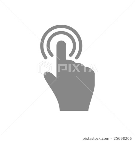Hand touch and tap gesture line art icon for apps 25698206