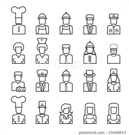 People avatar line icons 25698633