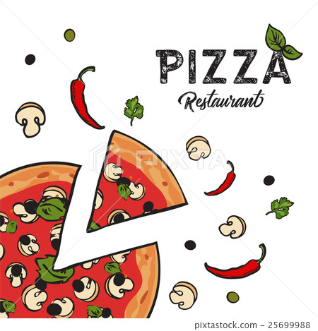Delicious vegetarian pizza background with cheese Delicious vegetarian pizza background with cheese 25699988