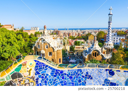 Park Guell by architect Antoni Gaudi, Barcelona Park Guell by architect Antoni Gaudi, Barcelona 25700218