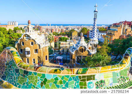 Park Guell by architect Antoni Gaudi, Barcelona 25700234