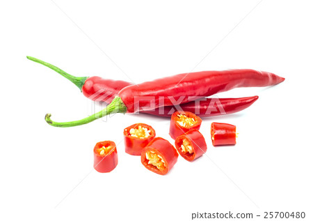 Red chilli pepper on white background. Red chilli pepper on white background. 25700480