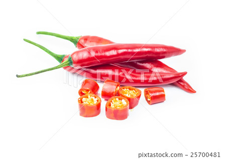 Red chilli pepper on white background. 25700481