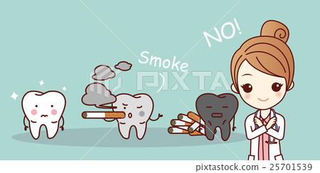 cartoon woman dentist with cigarette 25701539