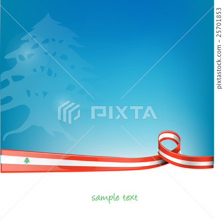 lebanon ribbon flag on blue sky background 25701853
