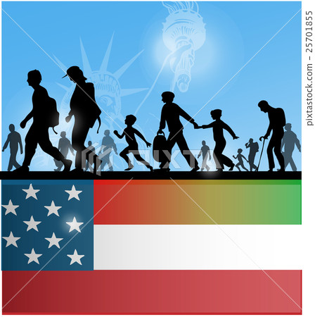 american people immigration background with flag american people immigration background with flag 25701855